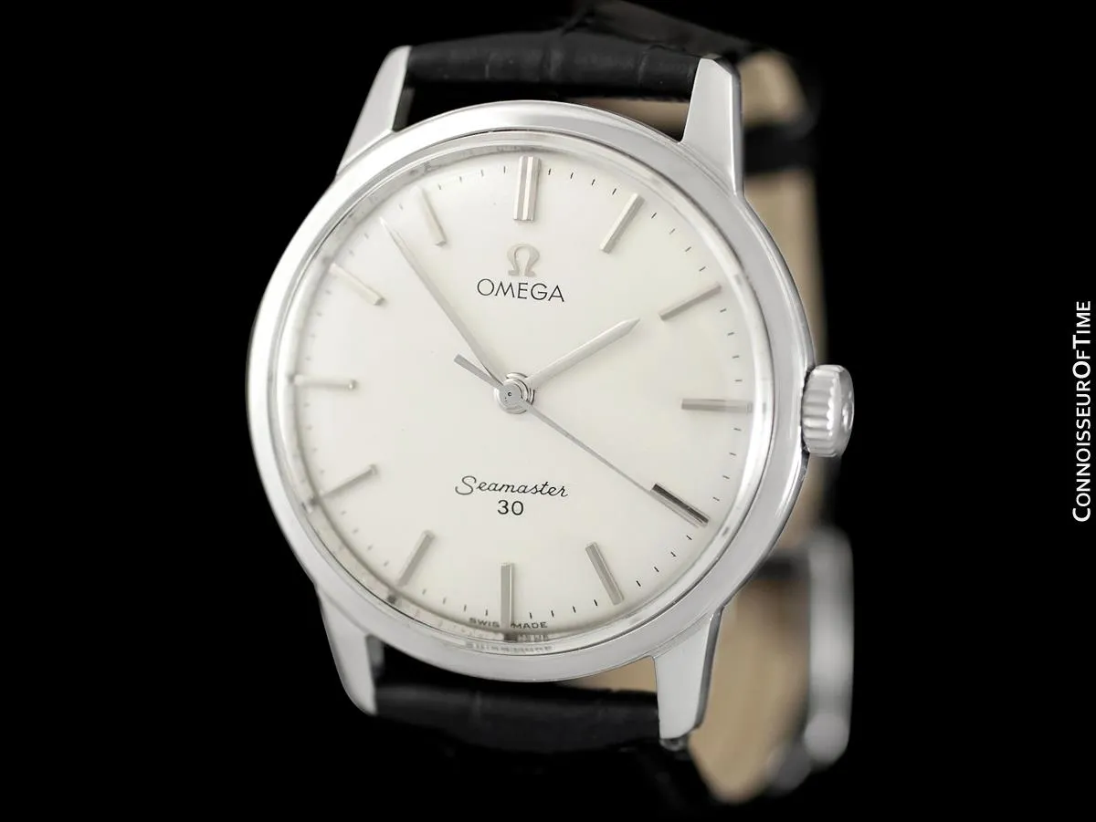 1963 Omega Seamaster 30 Vintage Mens Handwound Watch, Larger 35mm Model - Stainless Steel