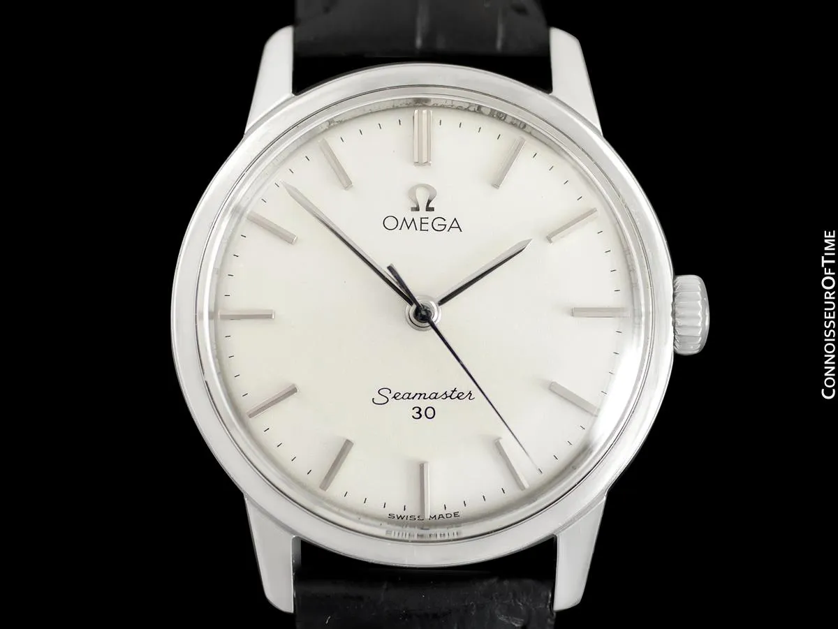 1963 Omega Seamaster 30 Vintage Mens Handwound Watch, Larger 35mm Model - Stainless Steel