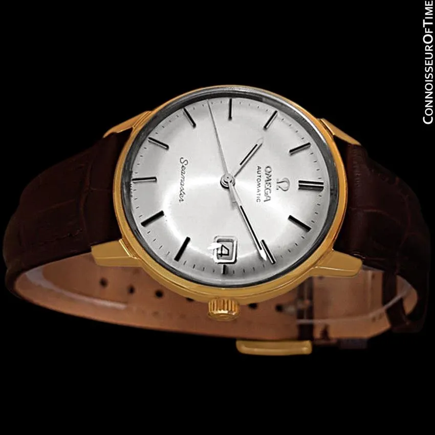 1966 Omega Seamaster Mens Vintage Watch with 562 Movement, Automatic, Date - 18K Gold Plated & Stainless Steel