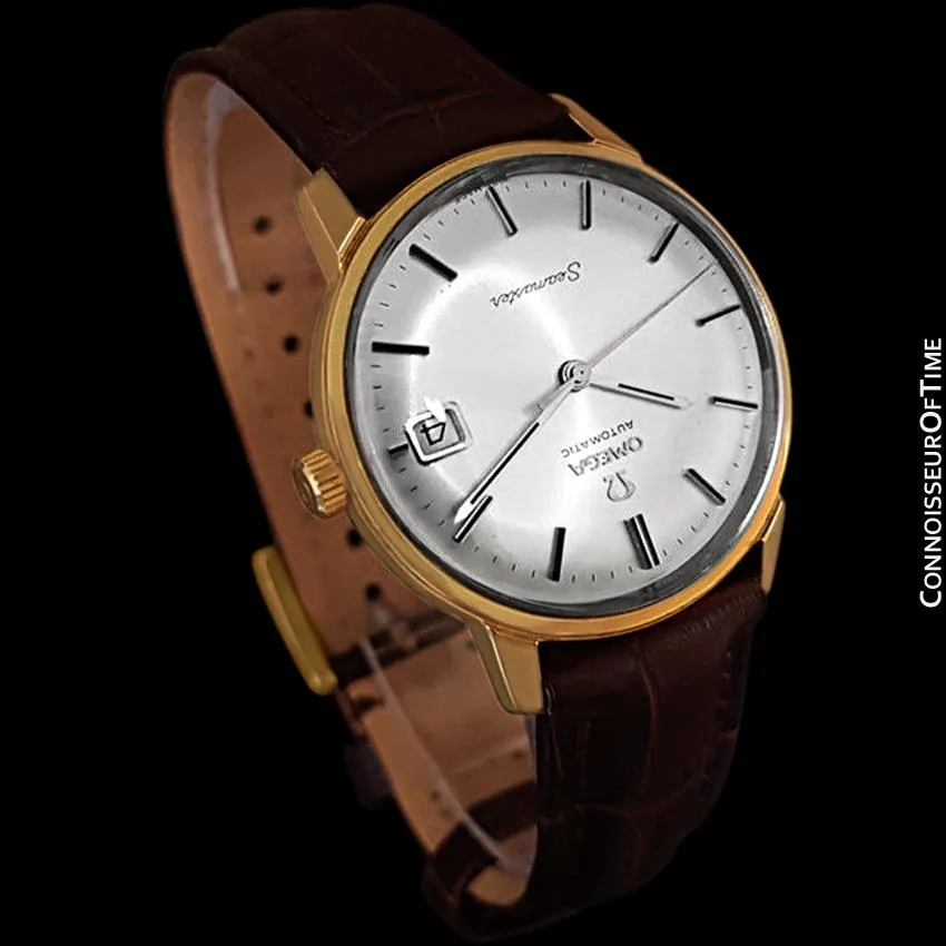 1966 Omega Seamaster Mens Vintage Watch with 562 Movement, Automatic, Date - 18K Gold Plated & Stainless Steel