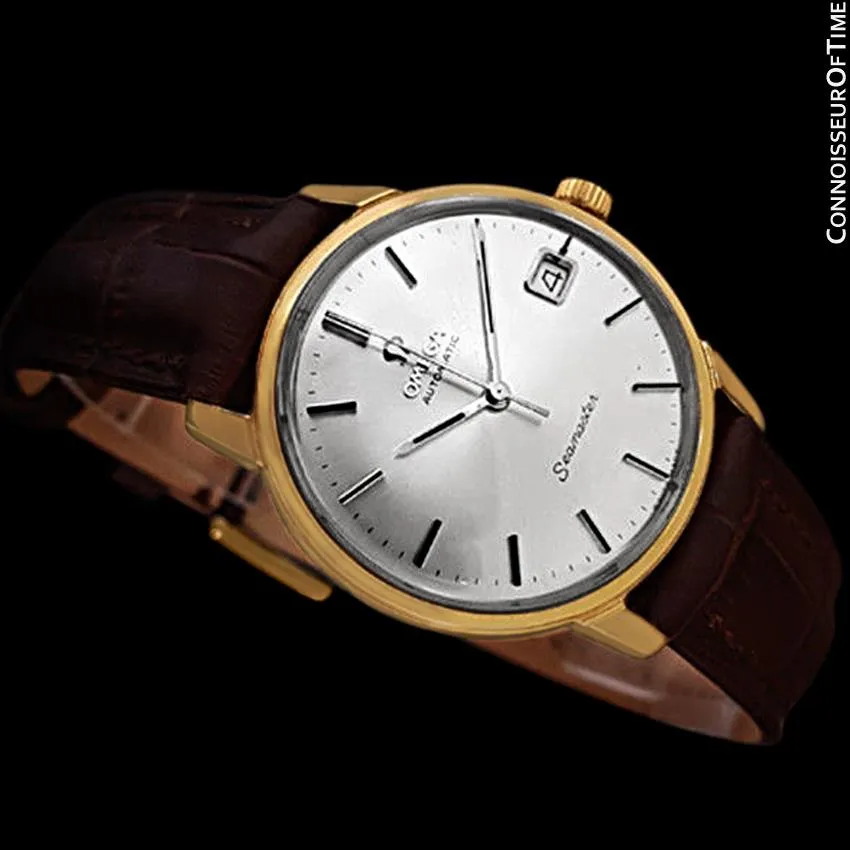 1966 Omega Seamaster Mens Vintage Watch with 562 Movement, Automatic, Date - 18K Gold Plated & Stainless Steel