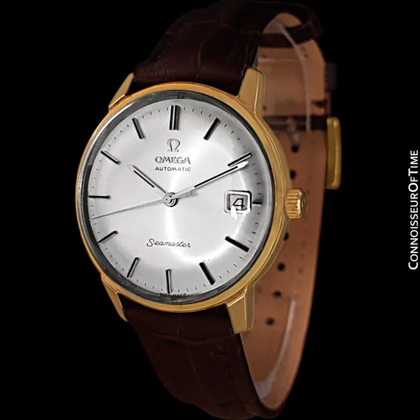 1966 Omega Seamaster Mens Vintage Watch with 562 Movement, Automatic, Date - 18K Gold Plated & Stainless Steel