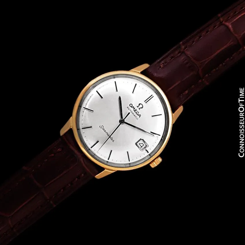 1966 Omega Seamaster Mens Vintage Watch with 562 Movement, Automatic, Date - 18K Gold Plated & Stainless Steel