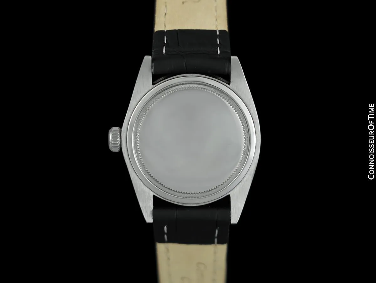 1966 Rolex Oyster Precision Classic Vintage Mens Handwound Watch with Black Dial - Stainless Steel