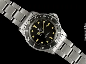 1967 Rolex Submariner Vintage Mens Ref. 5513 Stainless Steel Watch - Meters First