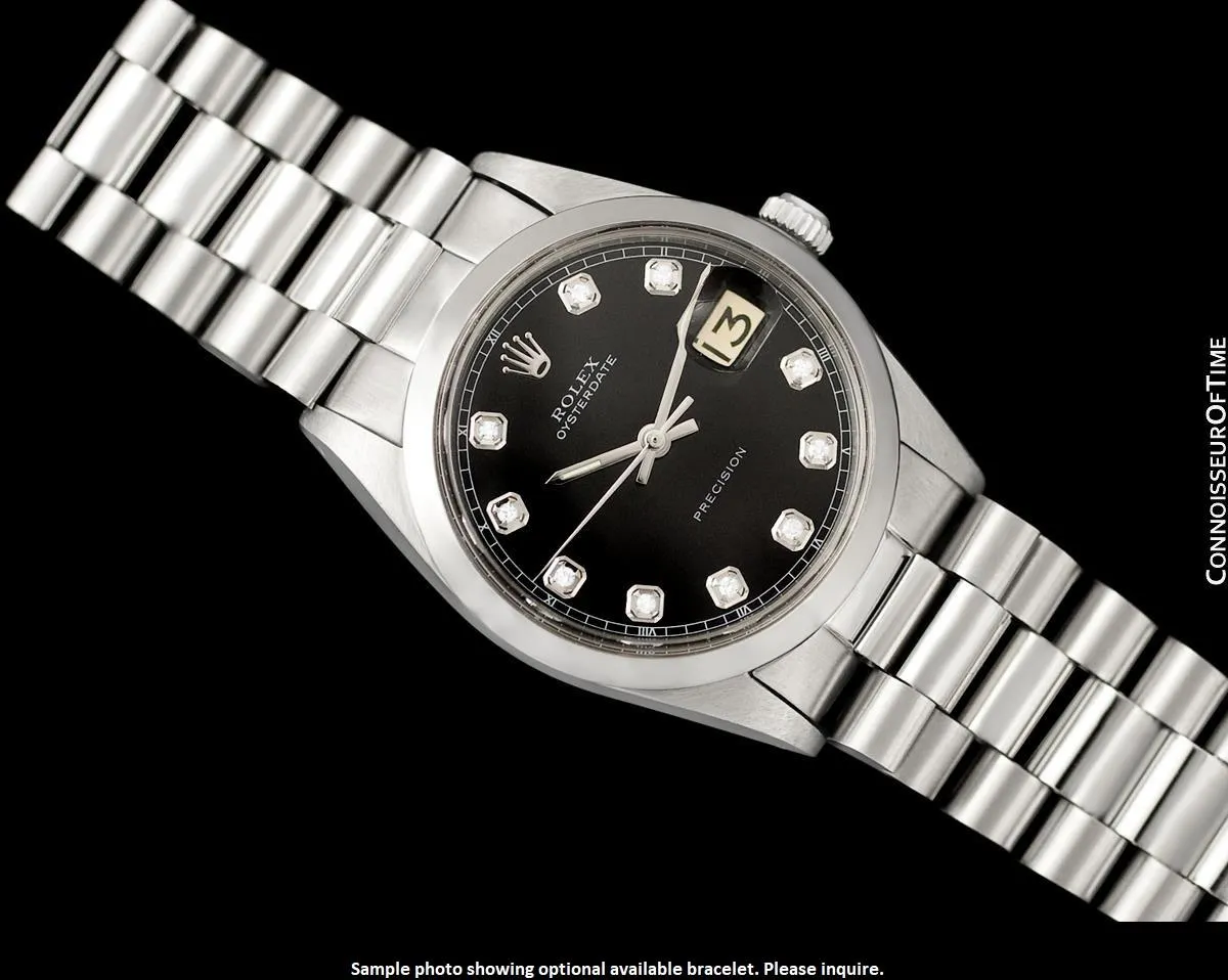 1969 Rolex Oyster Precision Classic Vintage Mens Handwound Watch with Blue Dial - Stainless Steel