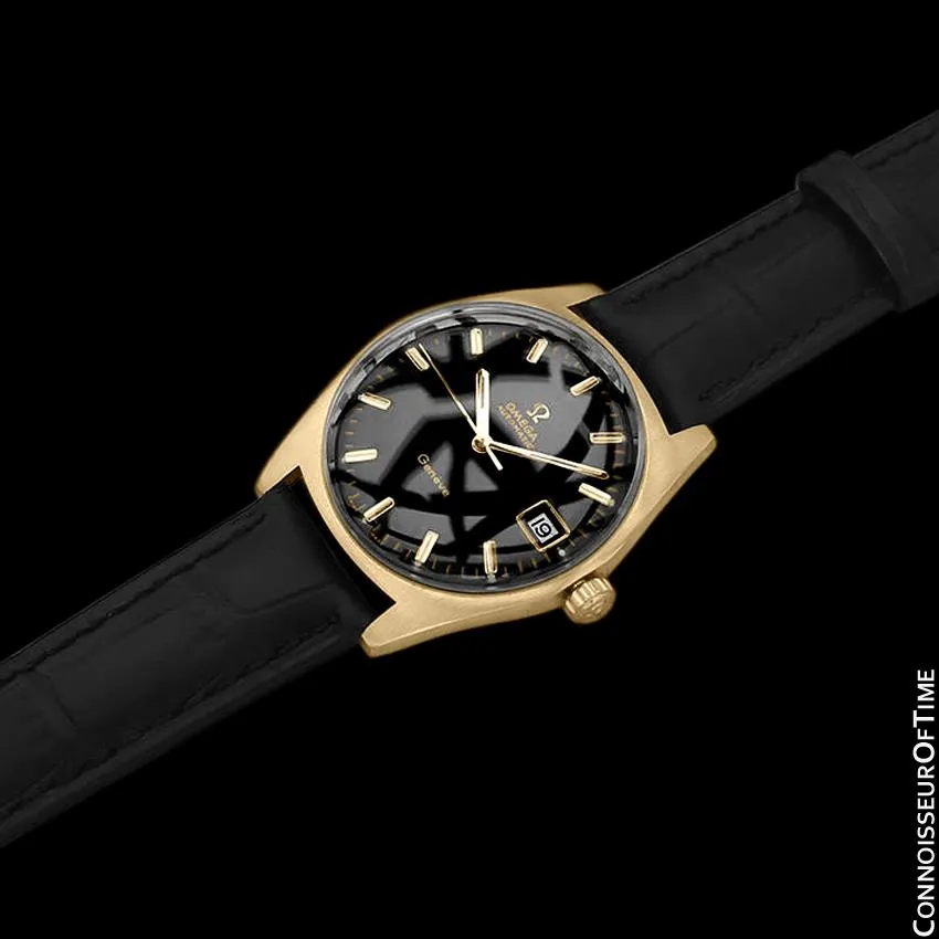 1970 Omega Geneve Vintage Mens Cal. 563 Automatic Watch with Quick-Setting Date - 18K Gold Plated & Stainless Steel