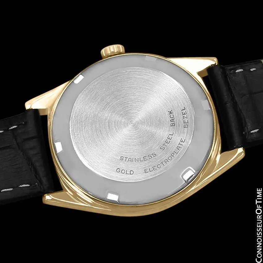 1970 Omega Geneve Vintage Mens Cal. 563 Automatic Watch with Quick-Setting Date - 18K Gold Plated & Stainless Steel