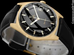 1970 Omega Geneve Vintage Mens Cal. 563 Automatic Watch with Quick-Setting Date - 18K Gold Plated & Stainless Steel
