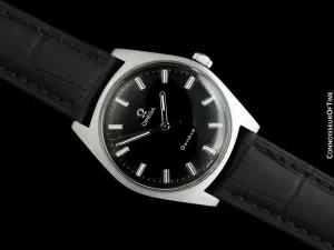 1970 Omega Geneve Vintage Mens Waterproof Style Dress Watch - Stainless Steel