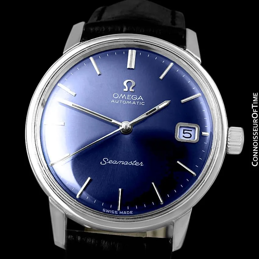 1970 Omega Seamaster Mens Vintage Watch with 565 Movement, Automatic, Quick-Setting Date - Stainless Steel