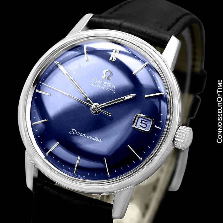 1970 Omega Seamaster Mens Vintage Watch with 565 Movement, Automatic, Quick-Setting Date - Stainless Steel