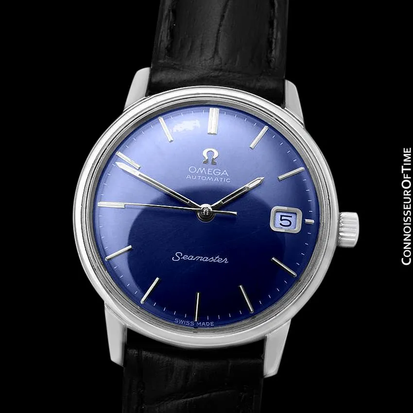 1970 Omega Seamaster Mens Vintage Watch with 565 Movement, Automatic, Quick-Setting Date - Stainless Steel