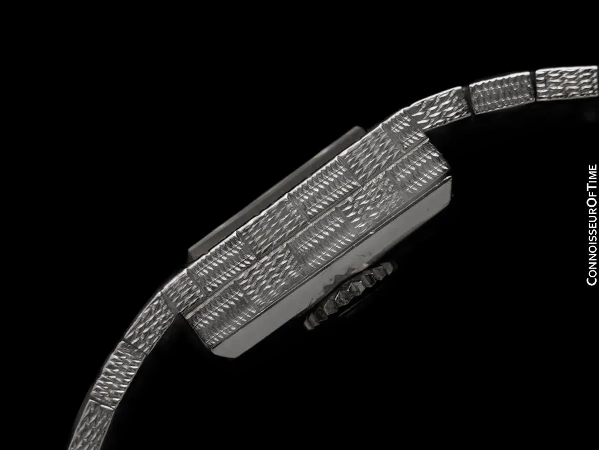 1970's Piaget Ladies Vintage Backwind Bracelet Watch - 18K White Gold