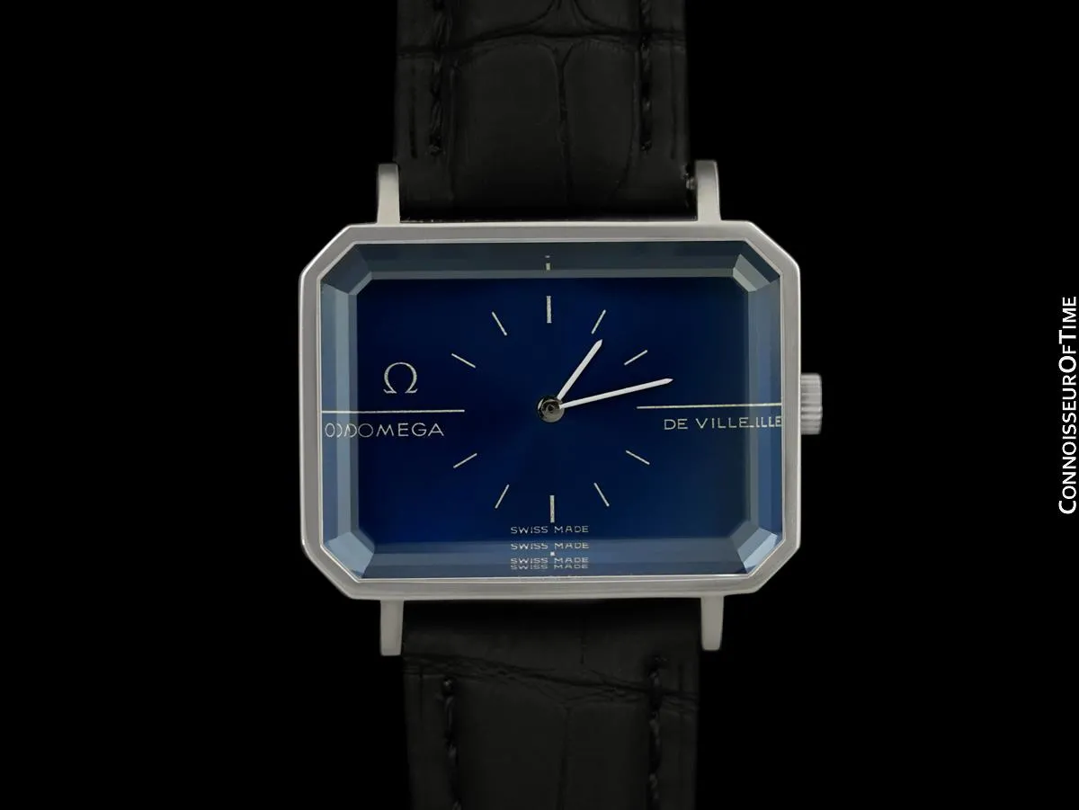 1973 Omega De Ville Mens Midsize "Emerald" Modern Watch By Andrew Grima - Stainless Steel