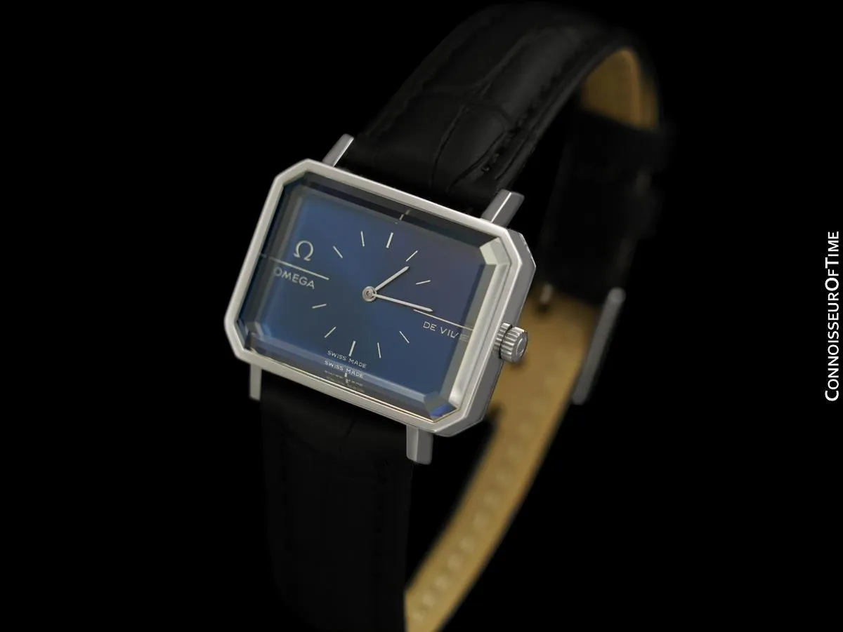 1973 Omega De Ville Mens Midsize "Emerald" Modern Watch By Andrew Grima - Stainless Steel