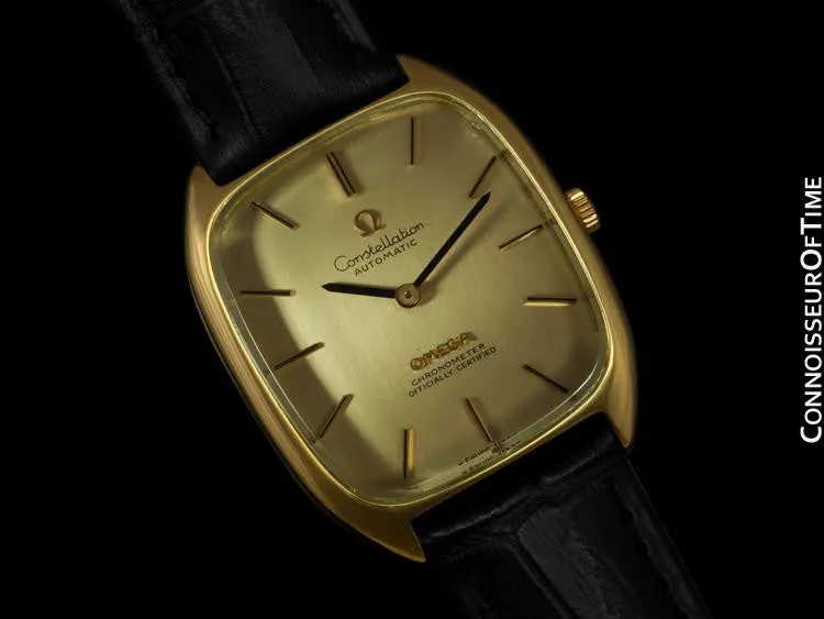 1974 Omega Constellation Chronometer Vintage Mens Watch - 18K Gold Plated & Stainless Steel