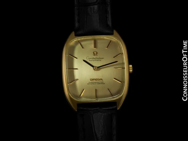 1974 Omega Constellation Chronometer Vintage Mens Watch - 18K Gold Plated & Stainless Steel
