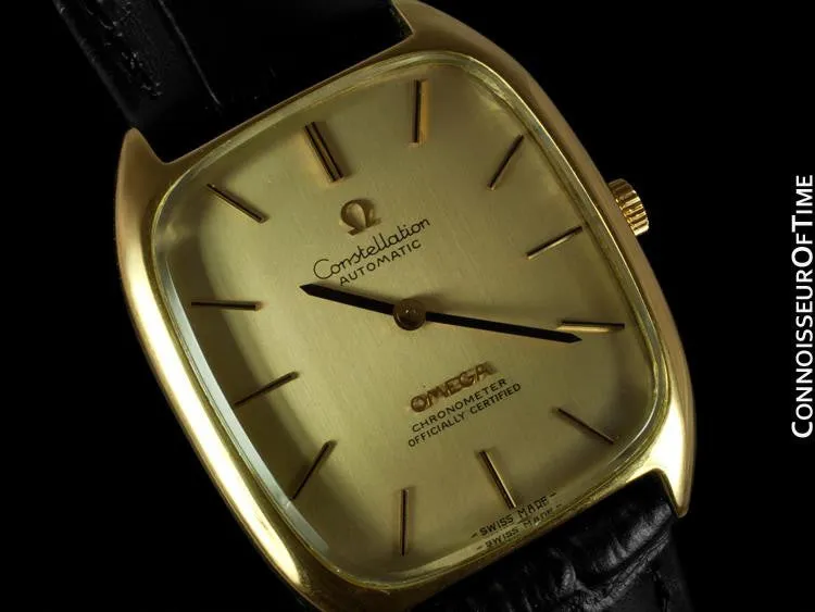 1974 Omega Constellation Chronometer Vintage Mens Watch - 18K Gold Plated & Stainless Steel