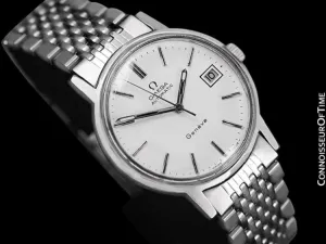 1974 Omega Geneve Vintage Mens Automatic Watch with Quick-Setting Date - Stainless Steel