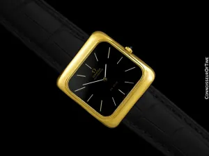 1974 Omega Vintage De Ville Mens Full Size Automatic "TV Shaped" Watch - 18K Gold Plated & Stainless Steel