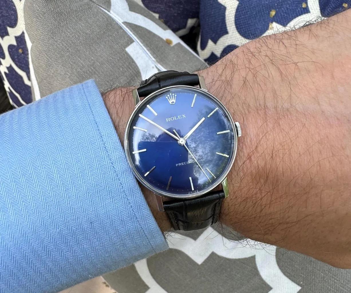 1974 Rolex Precision Vintage Mens Ref. 3411 Dress Watch - Stainless Steel