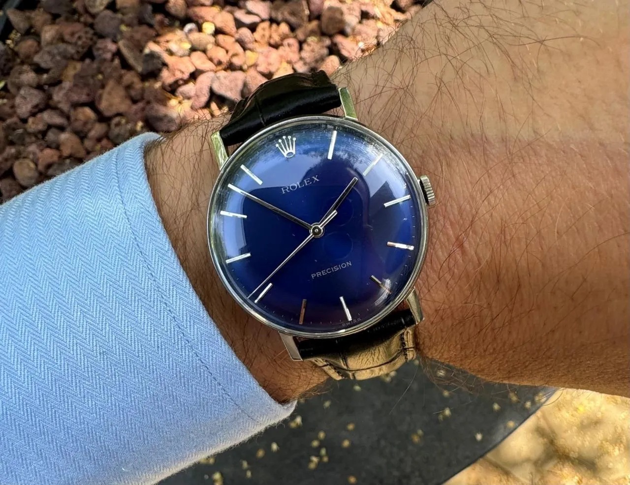 1974 Rolex Precision Vintage Mens Ref. 3411 Dress Watch - Stainless Steel