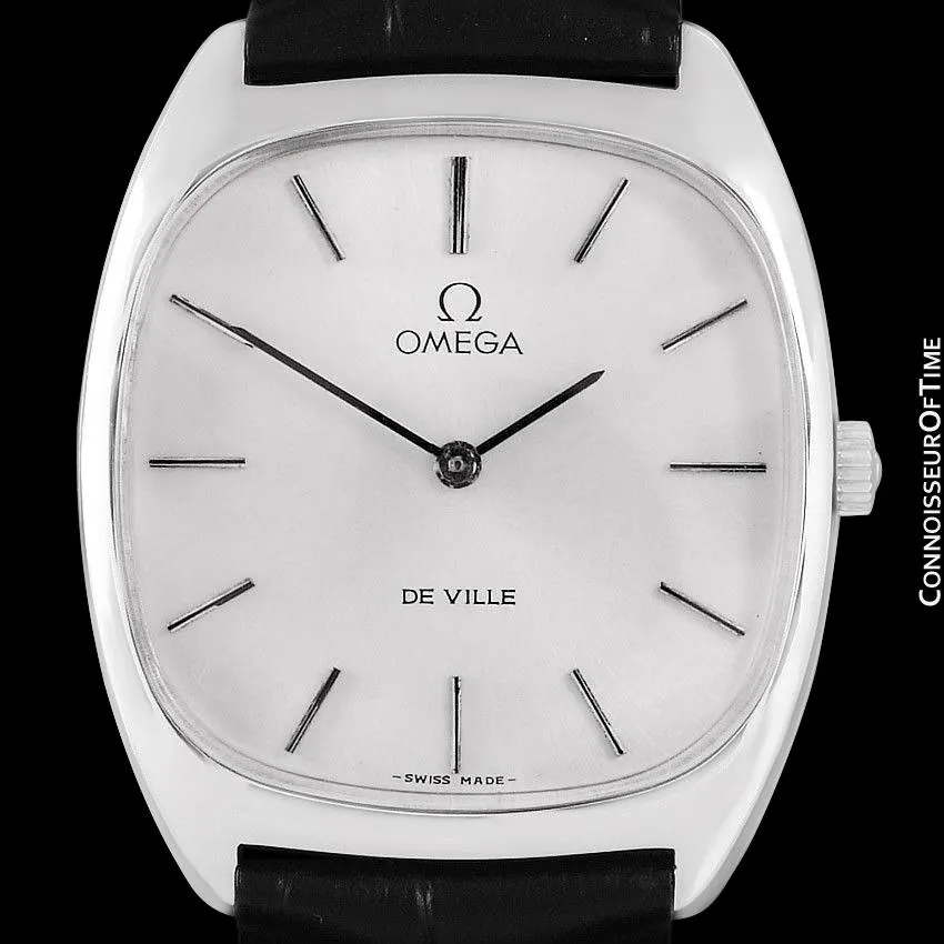 1977 Omega De Ville Vintage Mens Handwound Ultra Thin Dress Watch - Stainless Steel