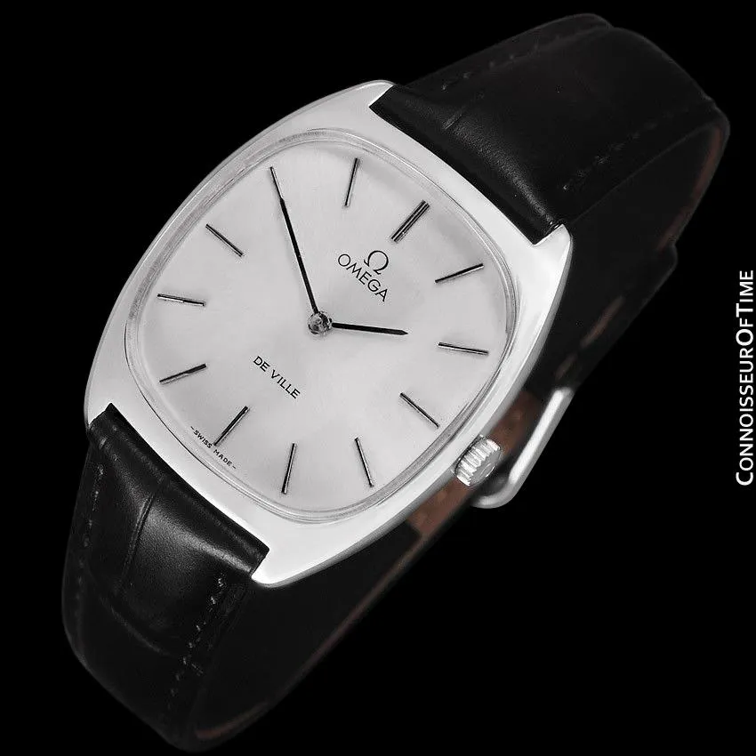 1977 Omega De Ville Vintage Mens Handwound Ultra Thin Dress Watch - Stainless Steel