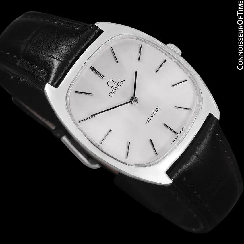 1977 Omega De Ville Vintage Mens Handwound Ultra Thin Dress Watch - Stainless Steel