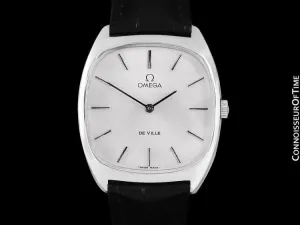 1977 Omega De Ville Vintage Mens Handwound Ultra Thin Dress Watch - Stainless Steel