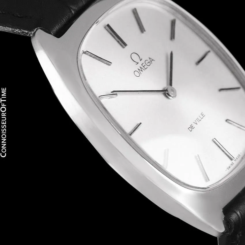 1977 Omega De Ville Vintage Mens Handwound Ultra Thin Dress Watch - Stainless Steel