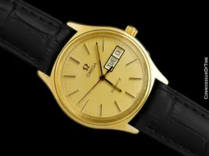 1978 Omega Seamaster Classic Vintage Mens Day Date Quartz Watch - 18K Gold Plated & Stainless Steel