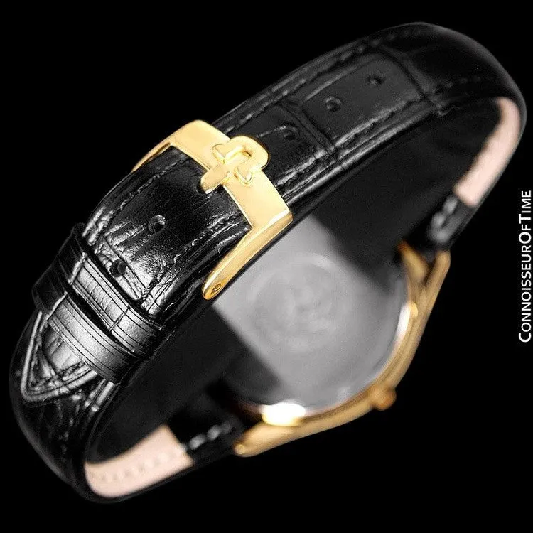 1982 Omega Seamaster Cherbourg Classic Vintage Mens Accuset Watch - 18K Gold Plated & Stainless Steel