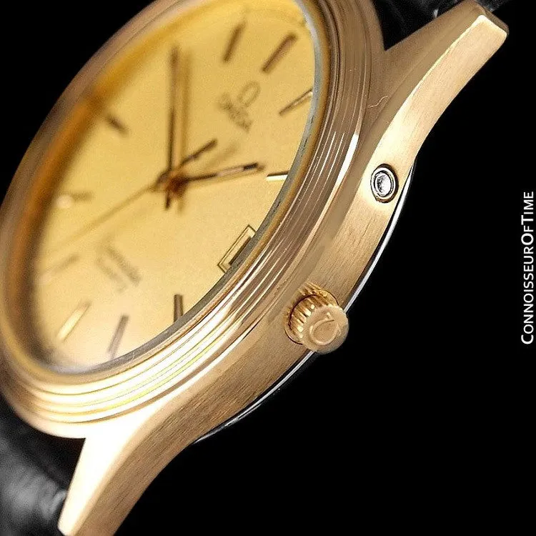 1982 Omega Seamaster Cherbourg Classic Vintage Mens Accuset Watch - 18K Gold Plated & Stainless Steel