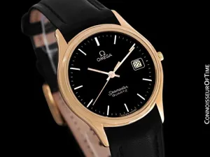 1982 Omega Seamaster Classic Accuset Vintage Mens Quartz Watch - 18K Gold Plated & Stainless Steel