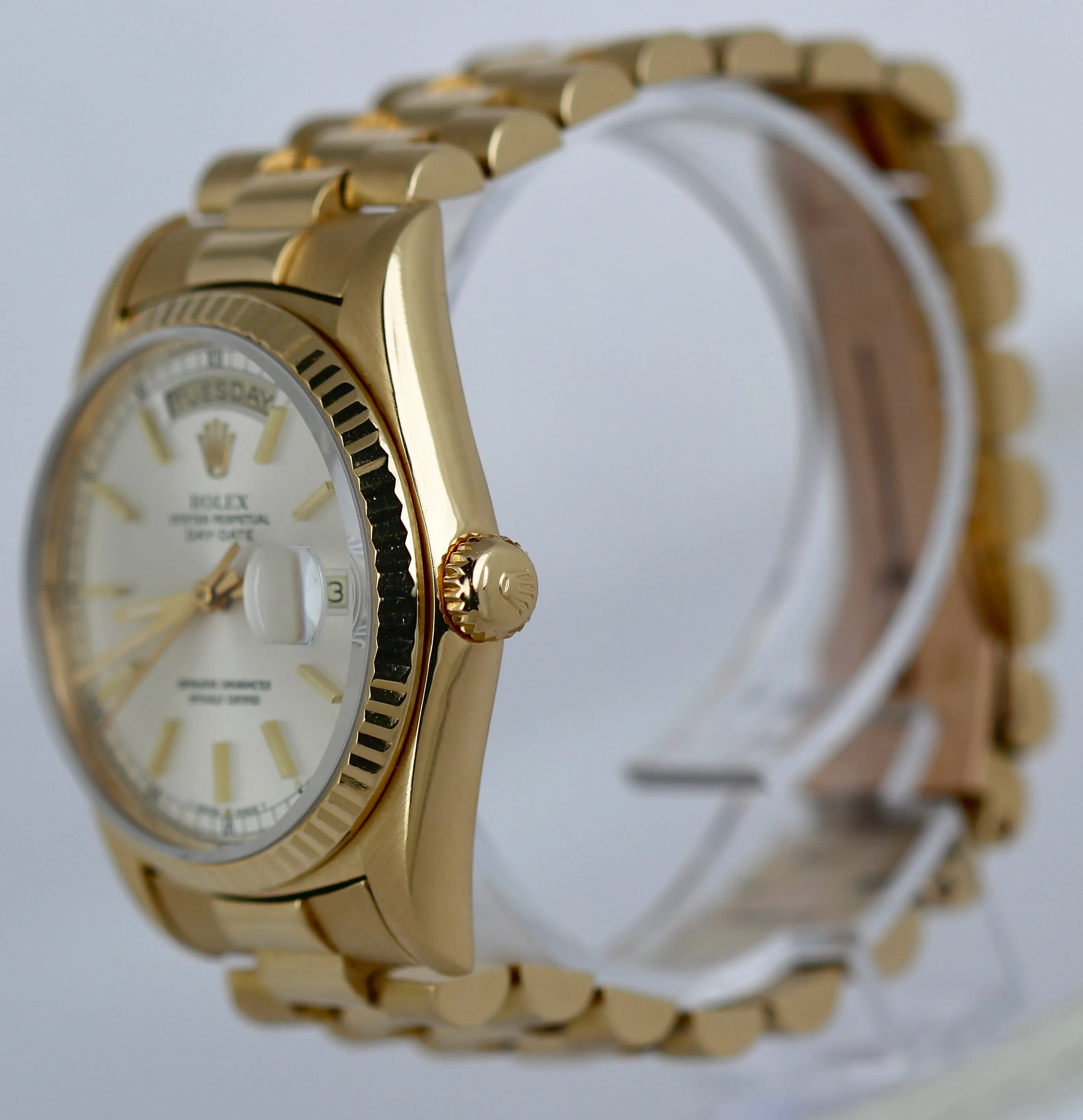 1988 Rolex Day-Date President 18238 36mm Double Quickset 18K Yellow Gold Watch