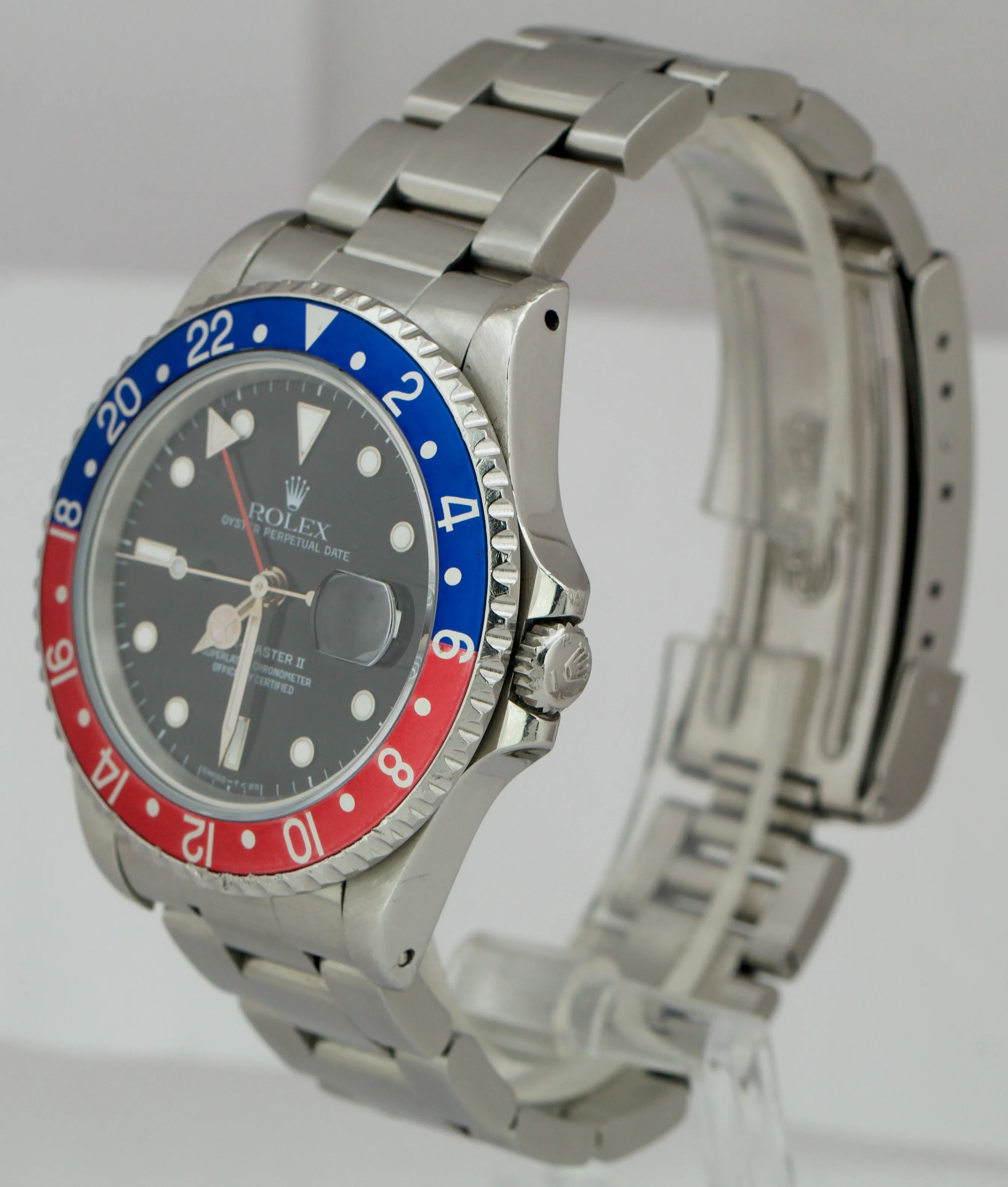 1994 Rolex GMT-Master II 40mm Pepsi RED BLUE 16710 Stainless Steel Watch B P
