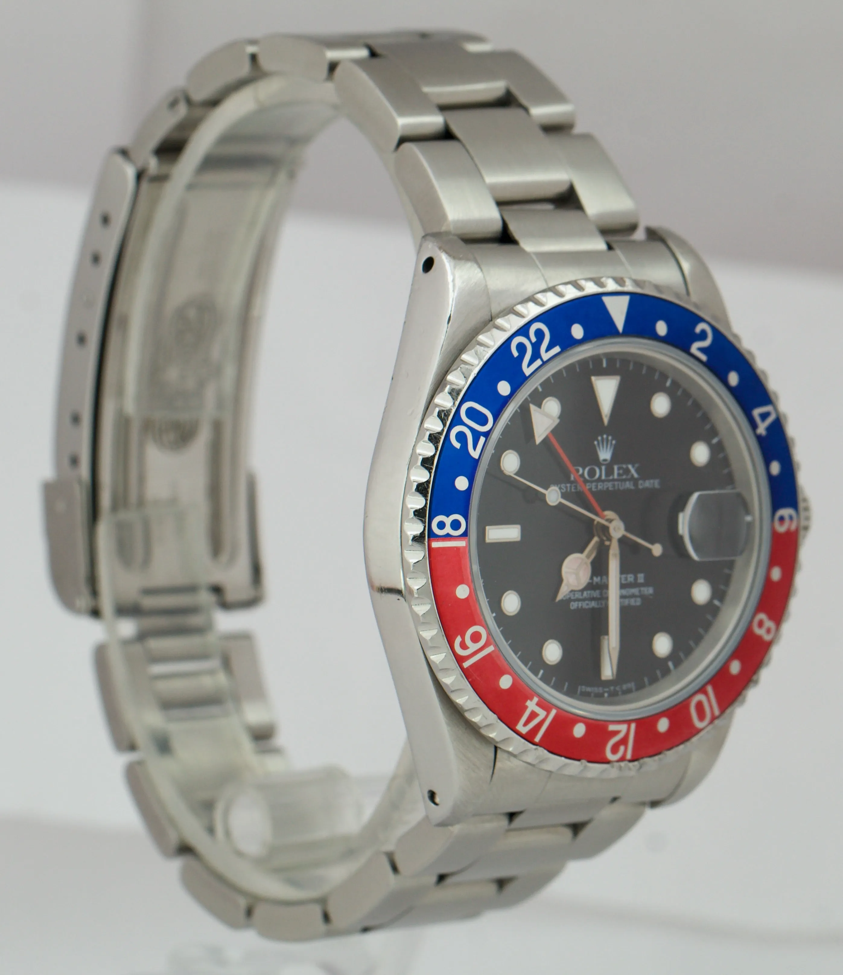 1994 Rolex GMT-Master II 40mm Pepsi RED BLUE 16710 Stainless Steel Watch B P