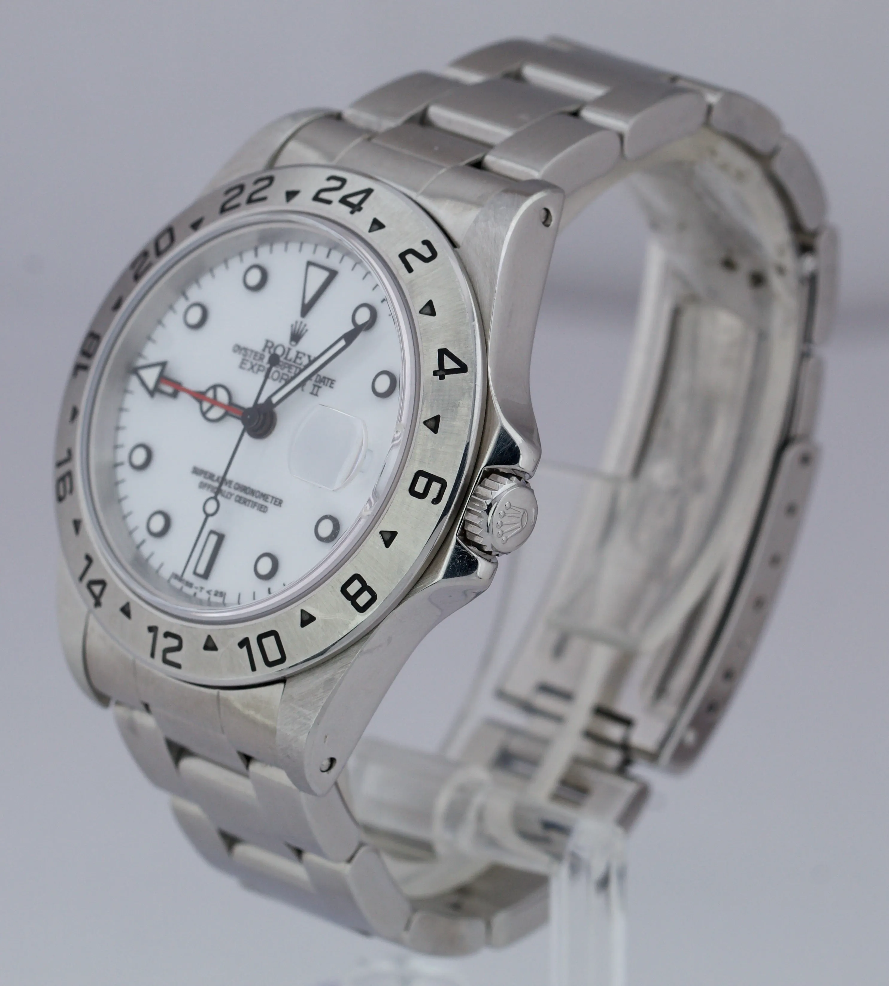 1995 Rolex Explorer II Polar White Stainless 40mm GMT 16570 Date Watch COMPLETE