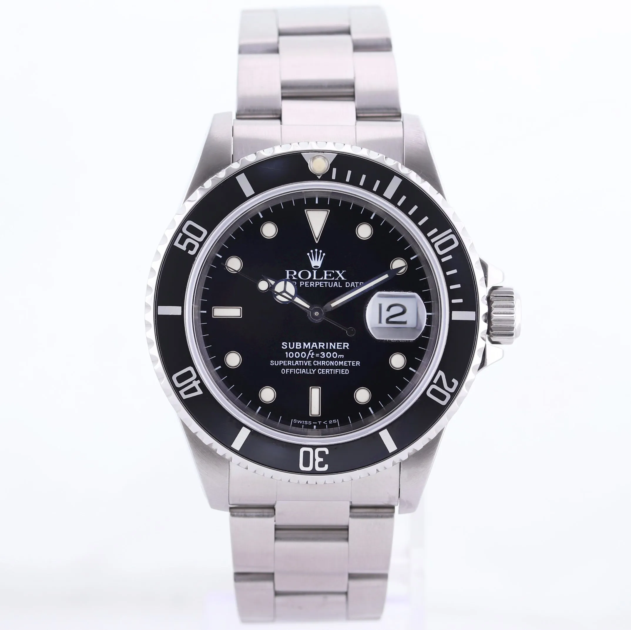1998 PAPERS Rolex Submariner Date 16610 Steel Black 40mm Watch Box