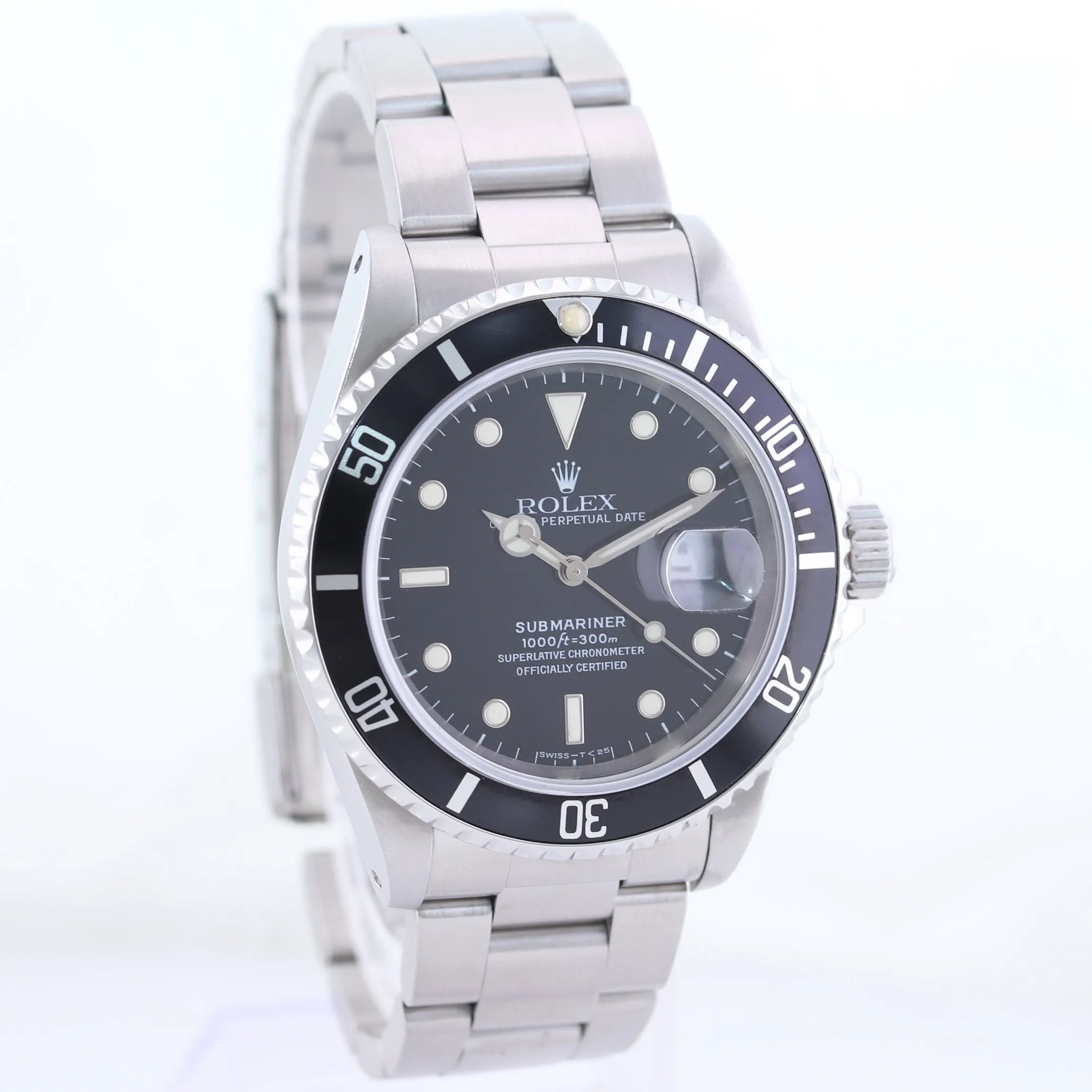 1998 PAPERS Rolex Submariner Date 16610 Steel Black 40mm Watch Box