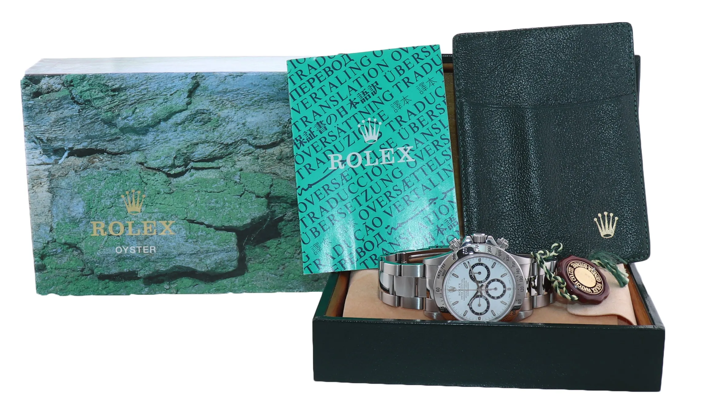 1998 Rolex 16520 Zenith Daytona Tritium White Dial 40mm Chronograph Watch Box