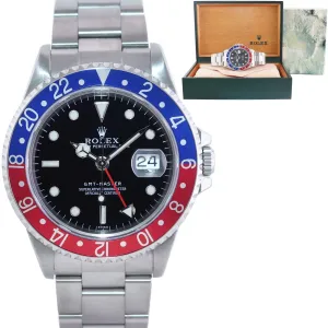 1999 MINT Rolex GMT-Master Pepsi 40mm Blue Red Steel 16700 Watch Box