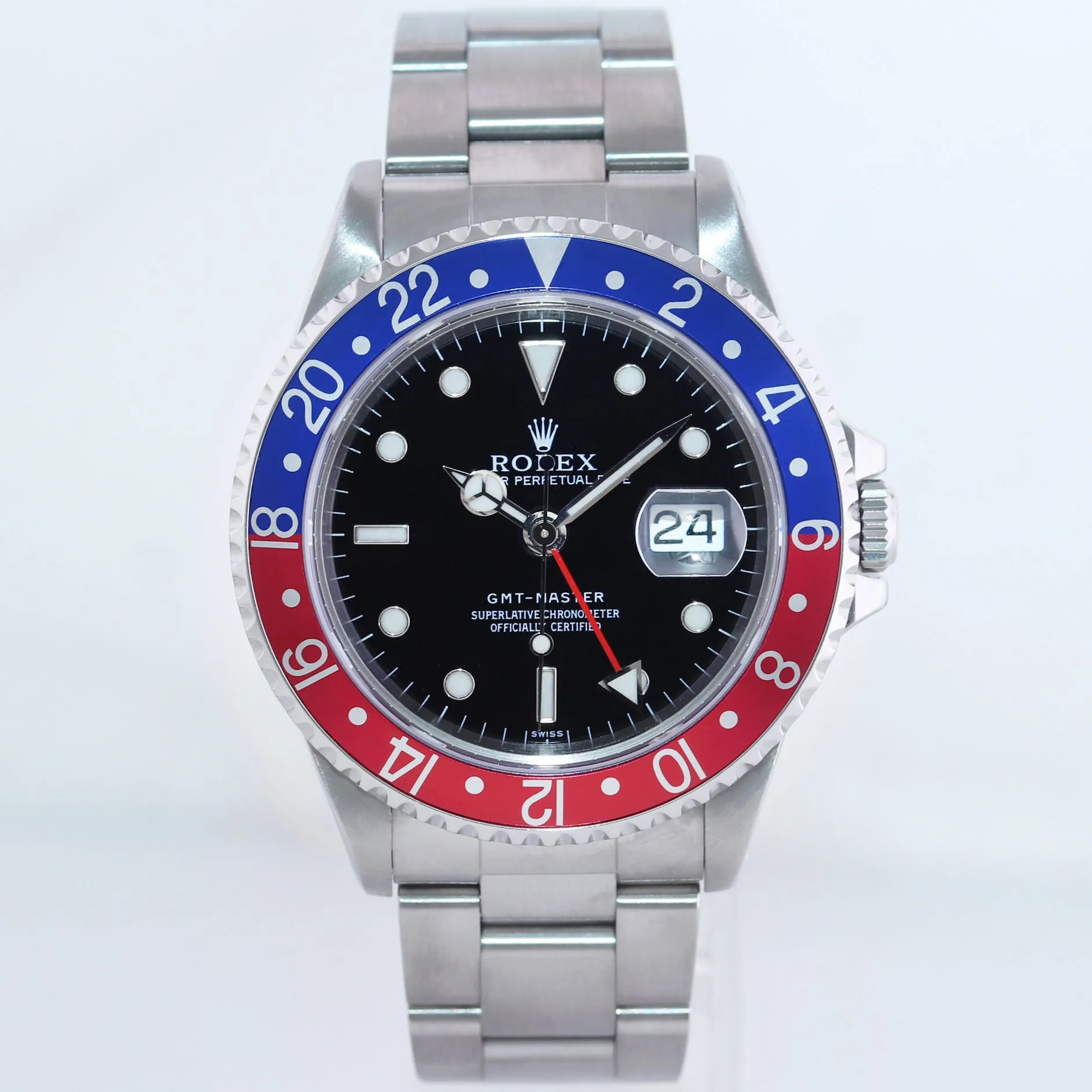 1999 MINT Rolex GMT-Master Pepsi 40mm Blue Red Steel 16700 Watch Box