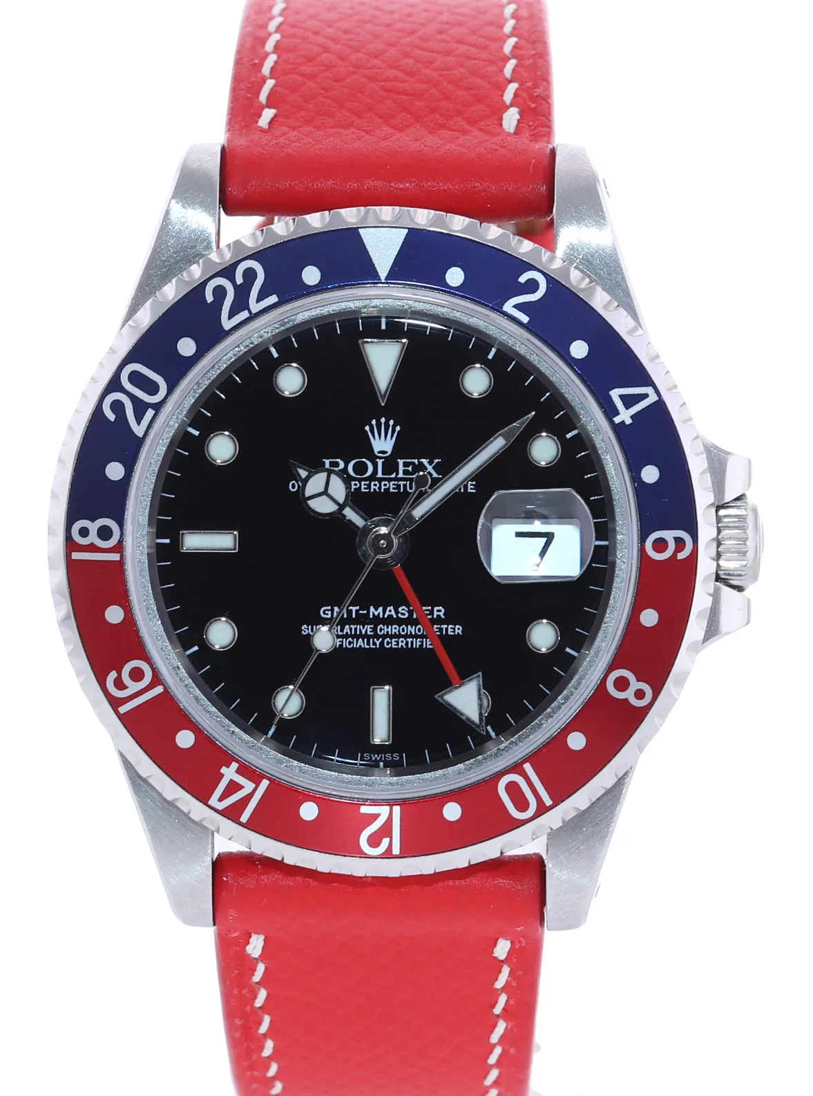 1999 Rolex GMT-Master Tritium Pepsi Blue Red Steel 16700 40mm Watch Box