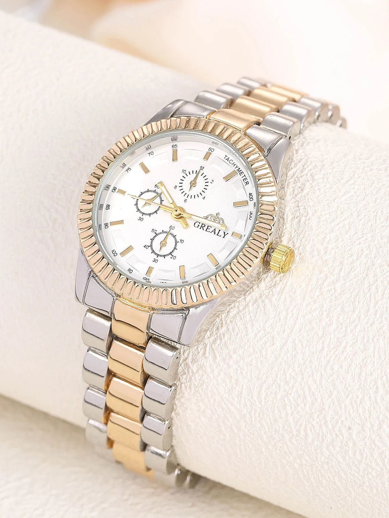 1pc Minimalist Quartz Watch & 4pcs Bracelet & 1pc Strap Link Removal Tool - Gold