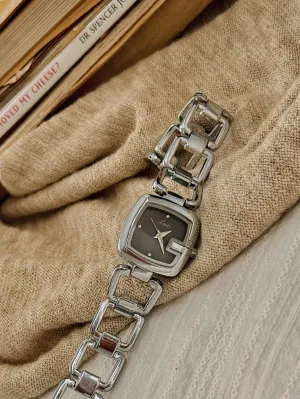 1pc Silver French Exquisite Rhinestone Bracelet Watch- FD ⚡