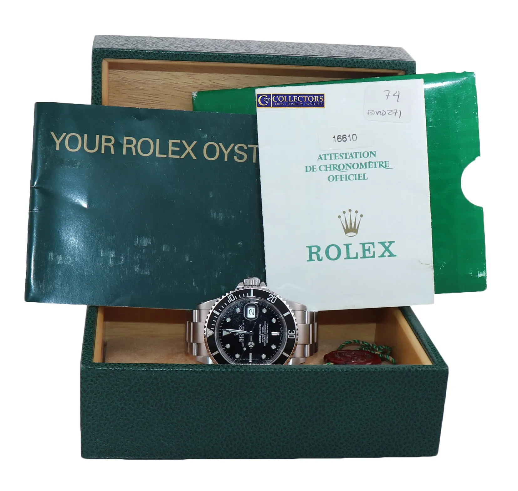 2001 MINT PAPERS MINT Rolex Submariner Date 16610 Steel SEL 40mm Watch Box