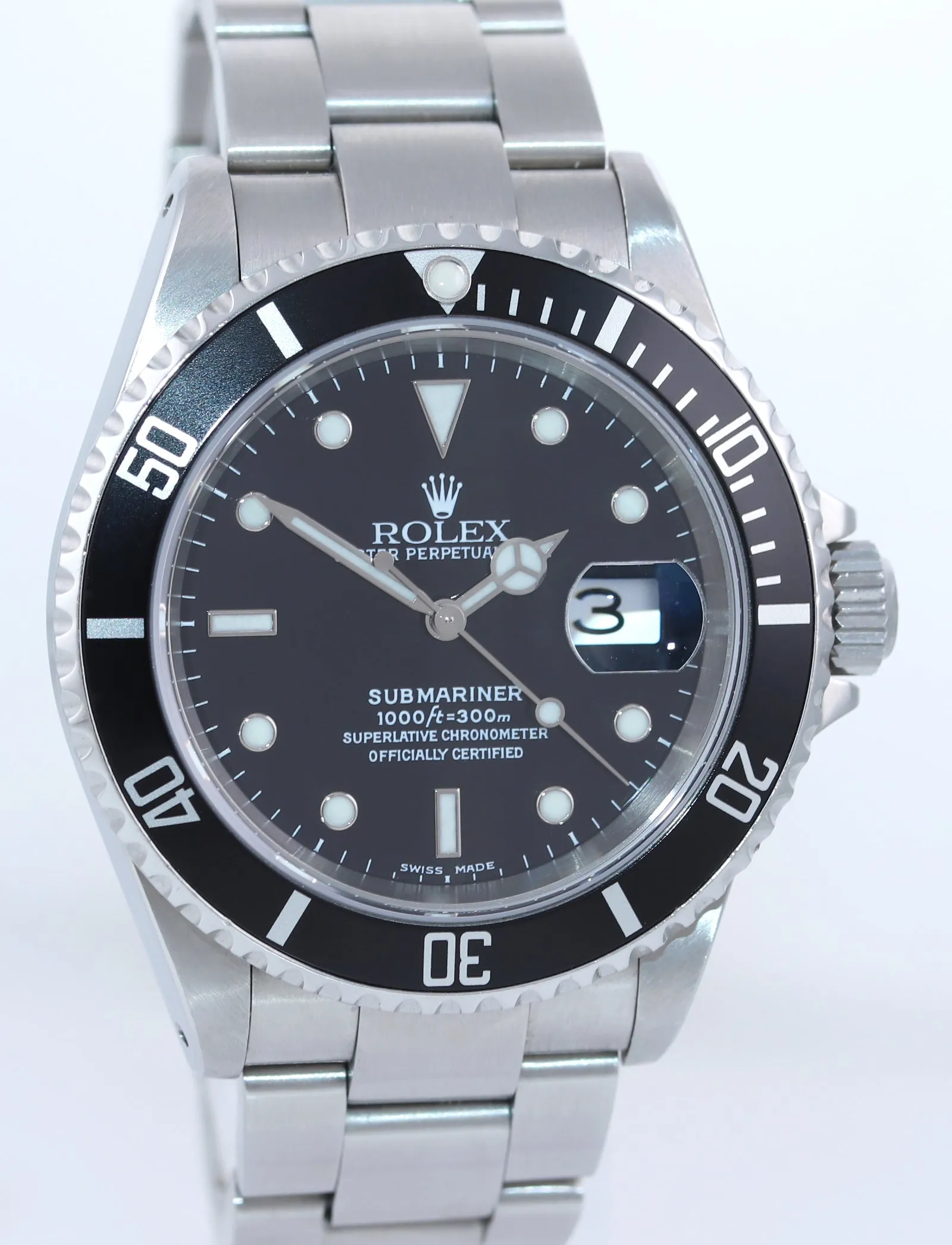 2001 MINT PAPERS MINT Rolex Submariner Date 16610 Steel SEL 40mm Watch Box